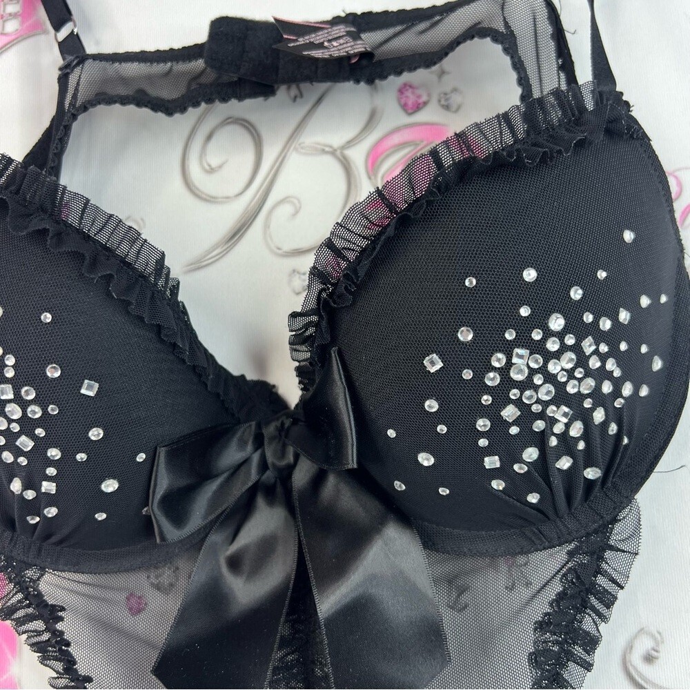 Victoria secret Black Sheer Lace Chemise with Bow Detail - Intimates apron - Picture 4 of 16